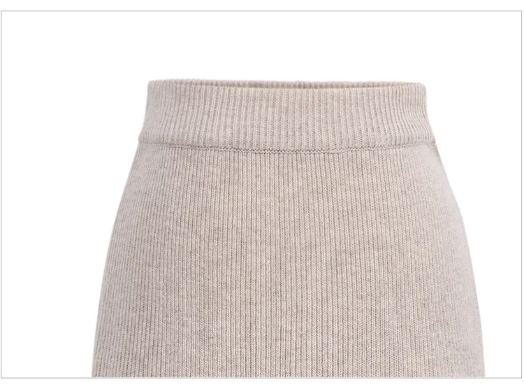 

Women Bodycon Elegant Midi A-Line Skirt Autumn Winter Warm Knitted Skirt High Waist Split Skirt OL Women Jupe Femme Faldas S-6XL
