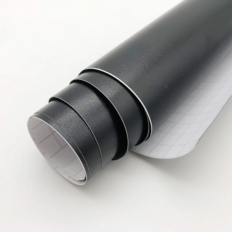 Премиальная черная кожа типом пх клей наклейки из виниловой пленки для авто