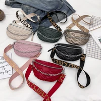 womens fanny pack plaid leather waist bag shoulder crossbody chest bags luxury designer thick chain handbags female belt bag