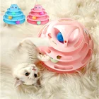 Забавные игрушки для кошек, четырехслойная игрушка-мяч для кошек, интерактивная игра для котят, поворотный круг для домашних животных, интеллектуальная тренировочная игрушка для кошек, игровой мяч, ролик