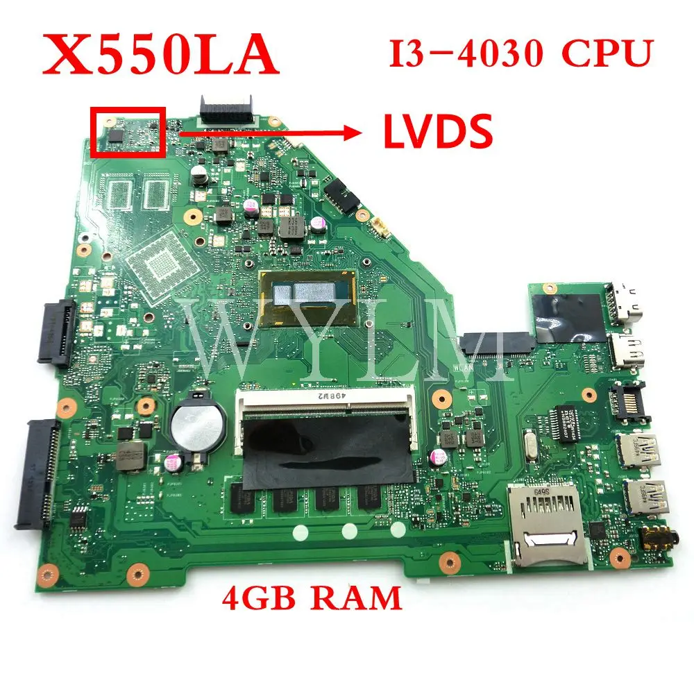 

X550LA I3-4030CPU 4GB RAM Mainboard For ASUS A550L A550LA R510L R510LA X550LD Laptop Motherboard free shipping Tested Working