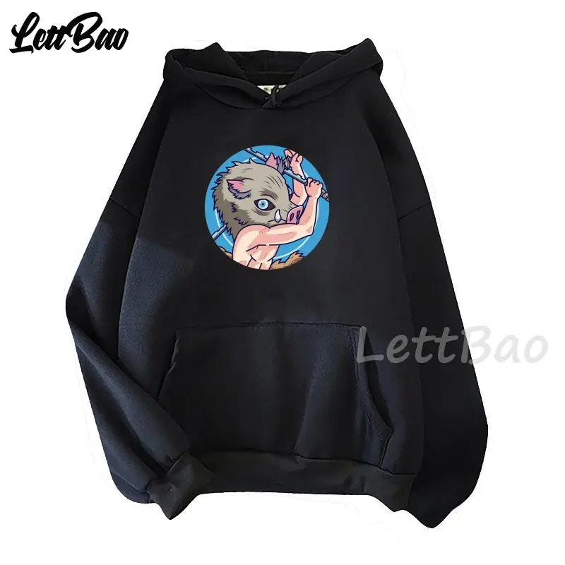 

Demon Slayer Kimetsu No Yaiba Autumn Men and Women Clothing Anime Hooded Sweatshirt Fun and Funny Print Long-sleeved Pullover