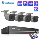 Система видеонаблюдения Techage H.265, 8 каналов, HD, 5 Мп, POE, двухстороннее аудио, распознавание лица, водонепроницаемый комплект наружного видеонаблюдения