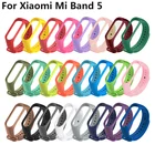 Ремешок силиконовый для Xiaomi MI Band 5, цветной сменный Браслет из ТПУ для наручных часов, умные аксессуары для Xiaomi