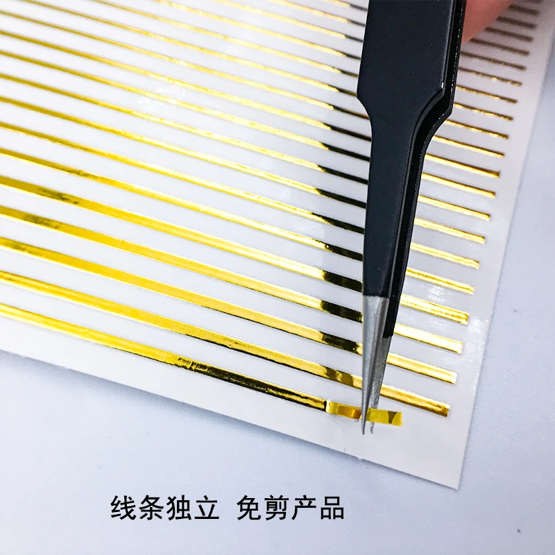 

8X10cm 1pc Multi-size 3D Nail Art Adhesive Stickers Stripped Line Design Foils Sliders For Nails Decoration Decal - H67