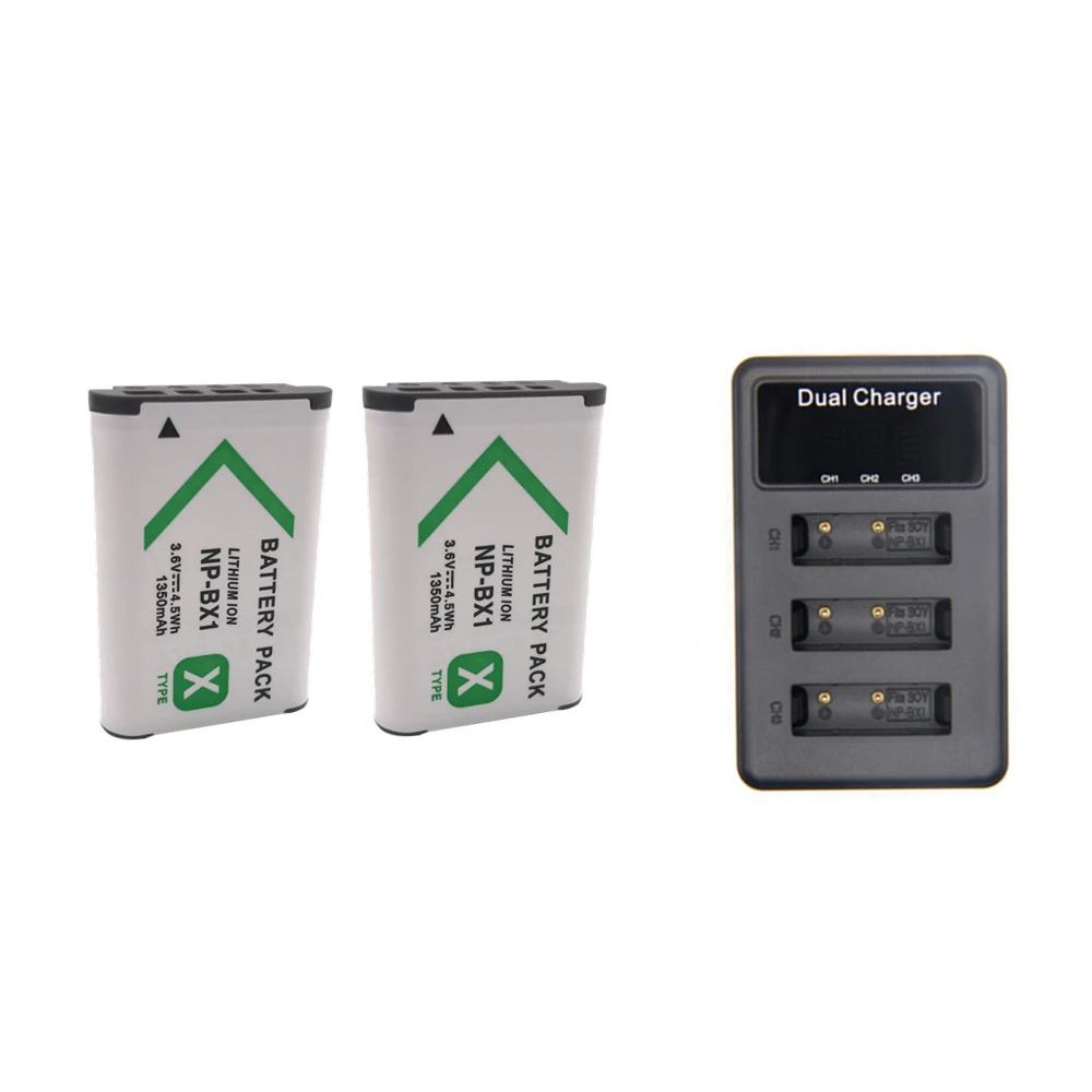 charger and 2battery NP-BX1 npbx1 np bx1 np bx1 Батарея для sony DSC-RX100 DSC-WX500 Характеристическая вязкость полимера HX300 WX300 HDR-AS15 X3000R MV1 AS30V HDR-AS300 as100v as200v - Цвет: charger and 2battery