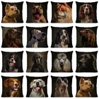 Наволочка с милой собакой, декоративная наволочка с рисунком животных, подушки для домашнего декора, 45x45 см, DWG060