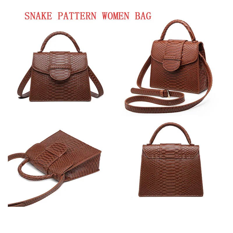

New Design Snake Pattern Handbag Women Clutch Hot Sale Shoulder Bag Fashion Small Tote Bag Purse
