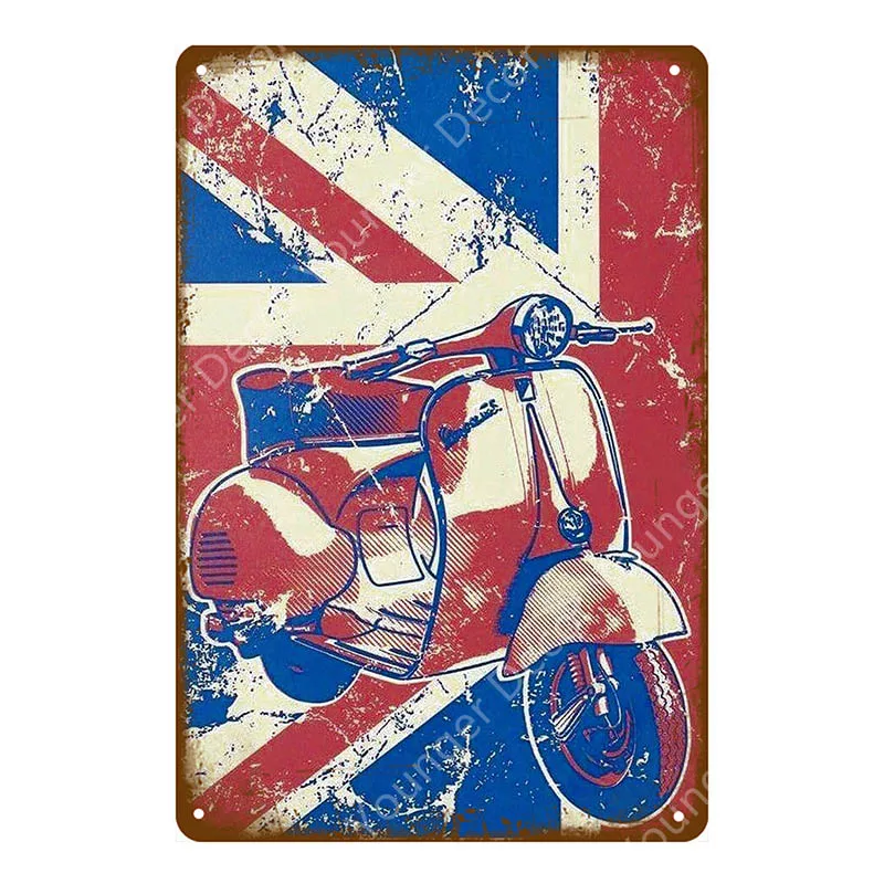 YD7487F Модники, металлические оловянные знаки, итальянские скутеры Lambretta Vespa, винтажная настенная табличка, гаражный магазин, Декор для дома, комнаты, плакат для мотоцикла - Цвет: YD7487F