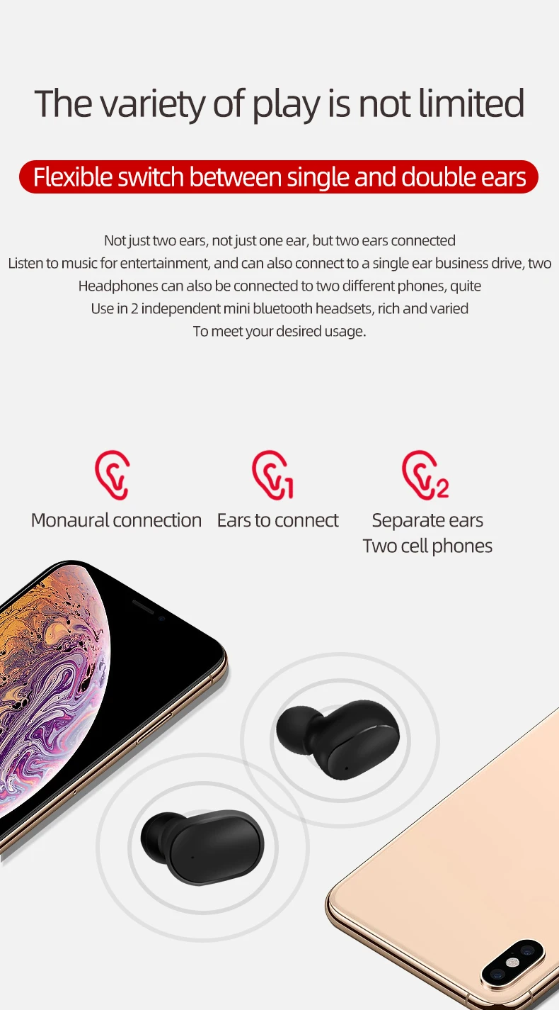 Беспроводные Bluetooth наушники A6S 5 0 TWS беспроводные с сенсорным управлением