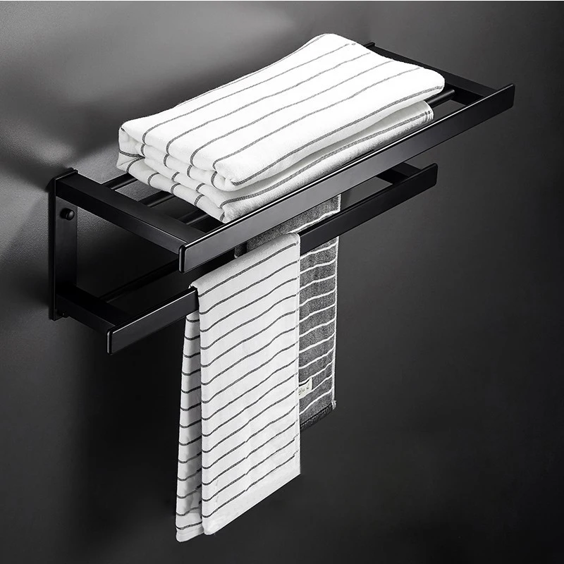 towel rack Аксессуары для ванной комнаты вешалка для полотенец Держатель для полотенец угловая полка держатель для туалетной щетки крючки для халатов черный набор аксессуаров для ванной комнаты - Цвет: towel rack
