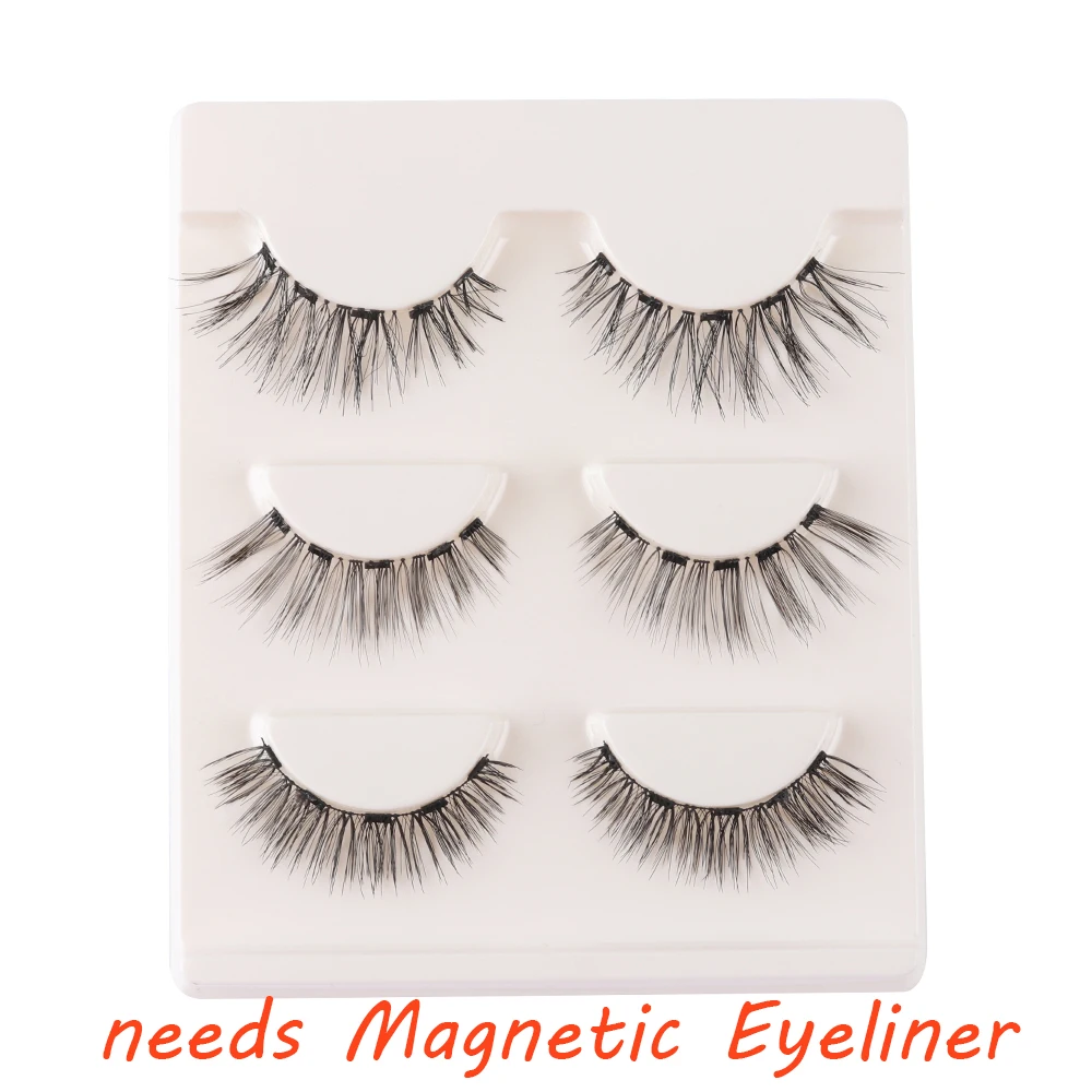 3 пары смешанные размеры магнитные накладные ресницы для магнитной подводки