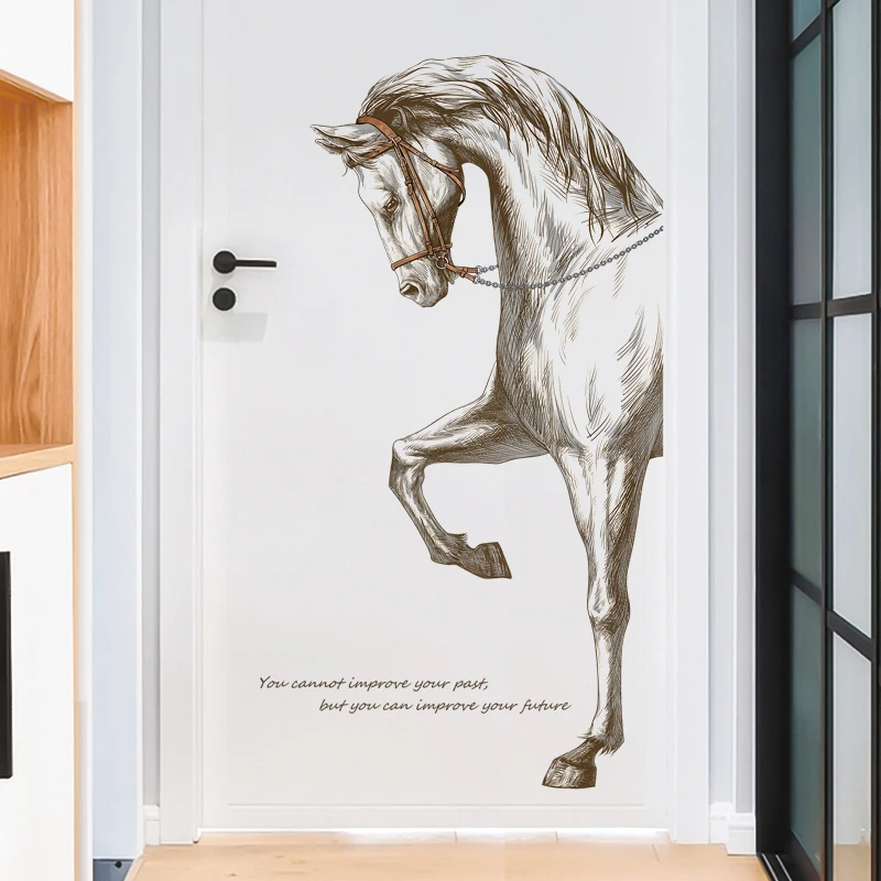 

Creative Horse Wall Stickers Teenager Modern Bedroom Living Room Decoration Aesthetic Home Office Decor Art Decals for Furniture