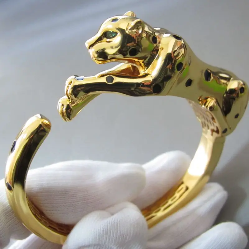 Браслет с леопардовым принтом в виде черных пятен Браслет-манжета пантеры для