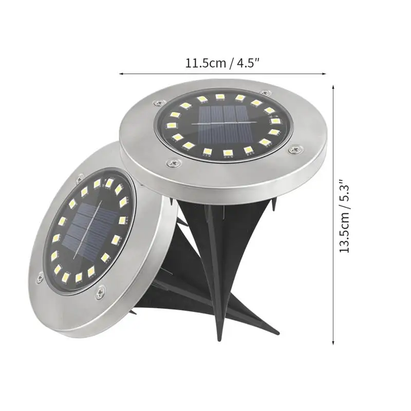 

4Pcs Solar Garden Lights 16 LED Solar Ground Lights Waterproof Light Underground Sensing Landscape Lights For Lawn Pathway