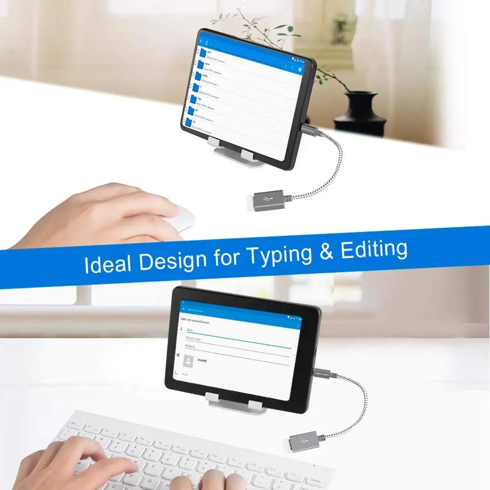 CableCreation серебристый микро USB OTG кабель Плетеный МИКРО к адаптер совместимый с Samsung