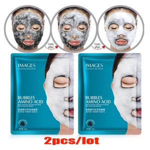 2 шт.лот кислородная пузырьковая черная маска корейская косметика бамбуковый уголь маска для жирной кожи отбеливающая уход за кожей лица