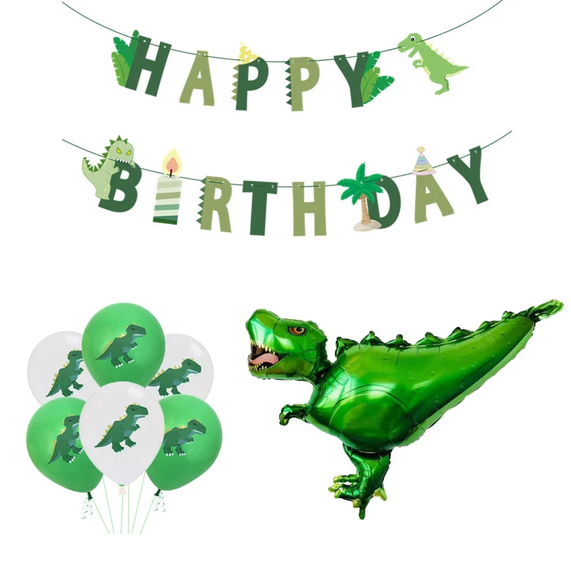 Сделай Сам нетканый динозавр Баннер Дети счастливые Баннеры для дня рождения