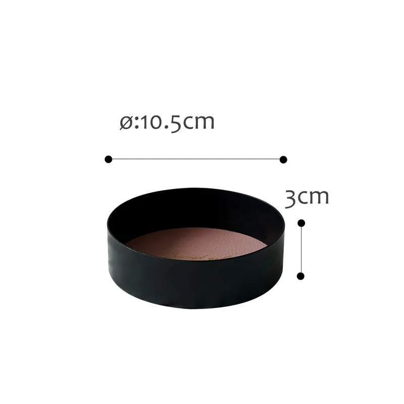 Morandi Style Black Tray with Leather Mat Iron Plate for Jewelry Dessert Tray Coffee Display Holders Home Decoration - Цвет: 1