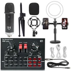 Конденсаторный штатив с подсветильник кой BM 900, профессиональный студийный беспроводной микрофон для караоке, звуковая карта V8XPRO для TikTok Youtube