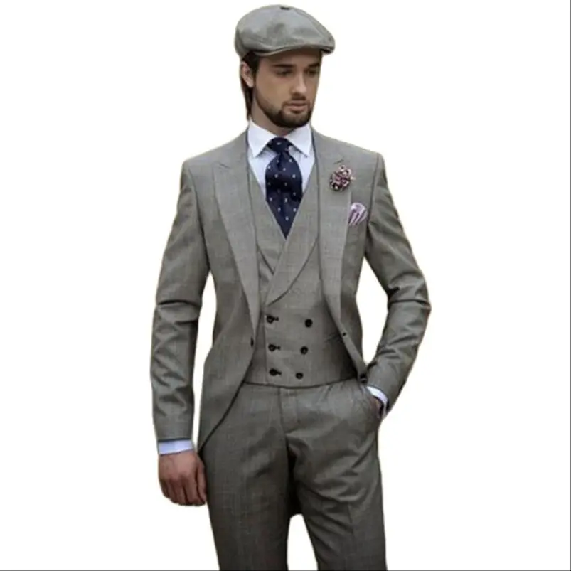 Лучший мужской костюм из трех предметов винтажные серые мужские свадебные