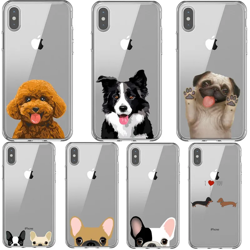 Силиконовый чехол накладка с изображением французского бульдога пуделя борца