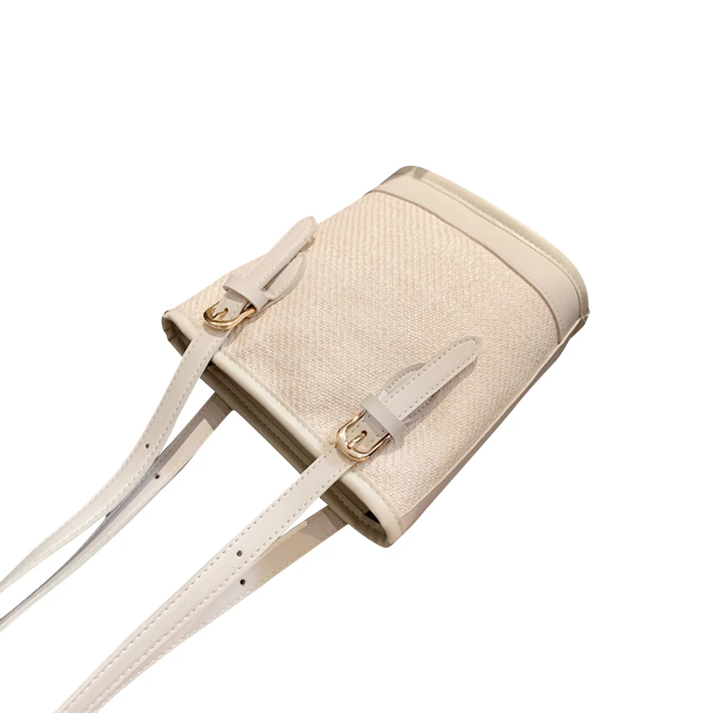 

Fashion Women Adjustable Strap Bag Zipper Casual Straw Bucket Handbags Large Capacity Shoulder Bags