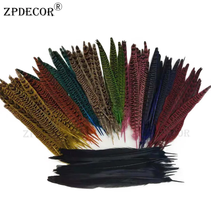 Zpdecor 30-35 см женский окрашенный хвост фазана перья для поделок своими руками