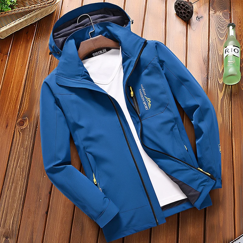 

Casual Jacket Men's Spring Autumn Army Waterproof Windbreaker Jackets Male Breathable Hooded Coats Outerwear Size 5XL Overcoat