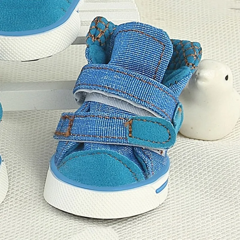 

Dog Sneakers Dog Shoes Breathable Denim Pet Foot Wear Anti-slip Dog Boots Products Casual Puppy Shoes Durable Pet Supplies