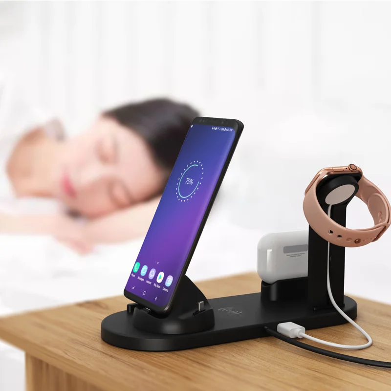 wireless charger stand suitable for iwatch airpods of apple mobile phones multifunctional mobile phone wireless charging base free global shipping