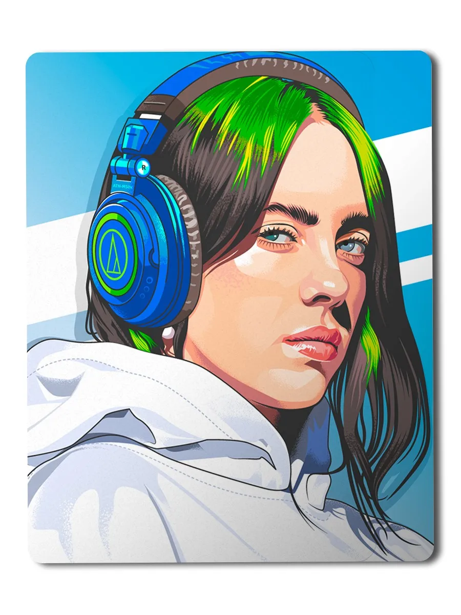 Коврик для мыши с принтом Музыка Billie Eilish Билли Айлиш - 6026 В | Компьютеры и офис
