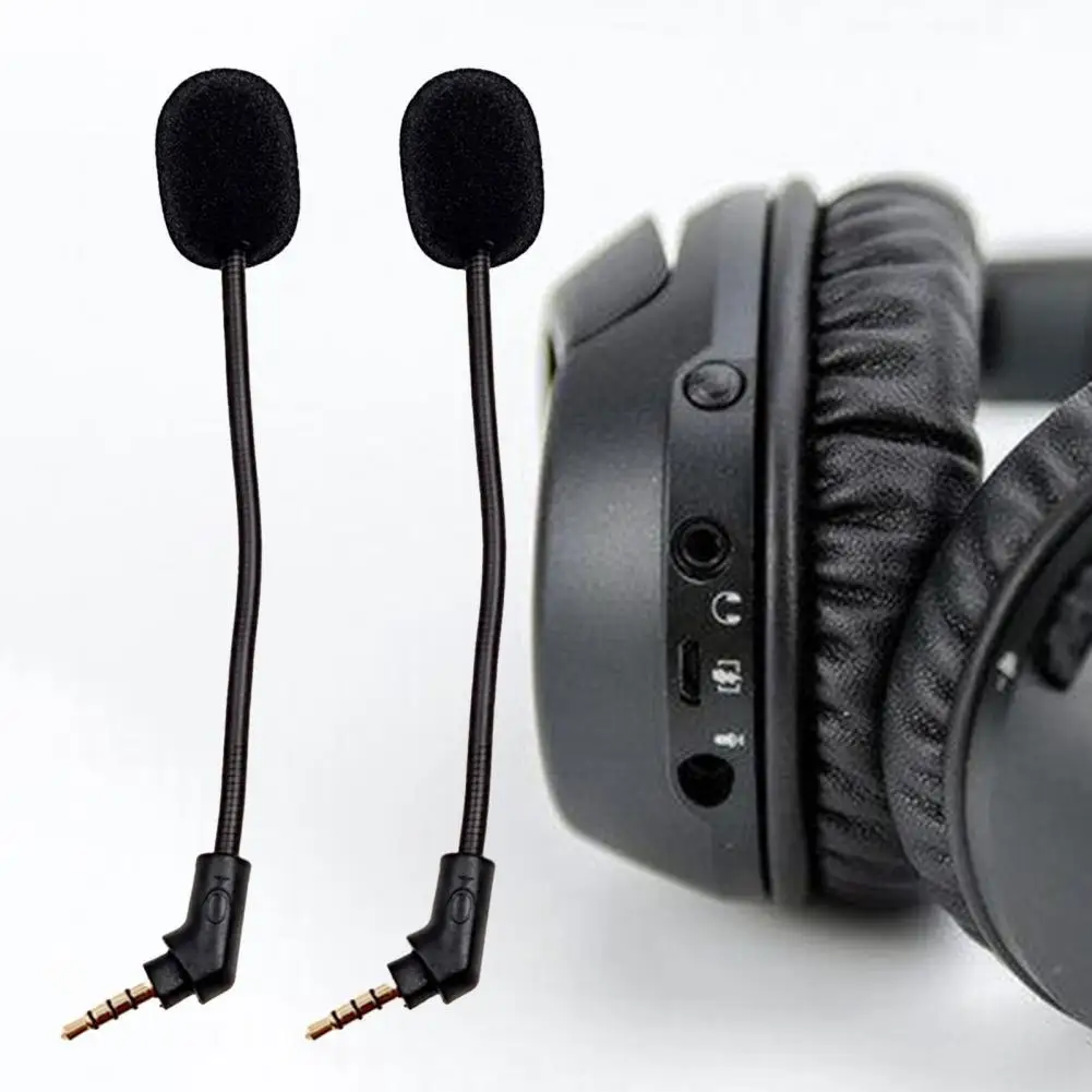 

2Pcs Headphone Microphone Noise Reduction Detachable Flexible 3.5mm Headset MIC Replacement for Kingston HyperX Cloud Flight/Fli