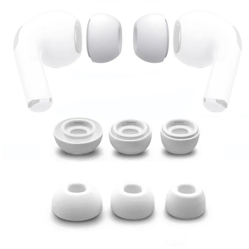 6 шт. Мягкие силиконовые сменные насадки для наушников Apple Airpods Pro белый 40 dec18 |