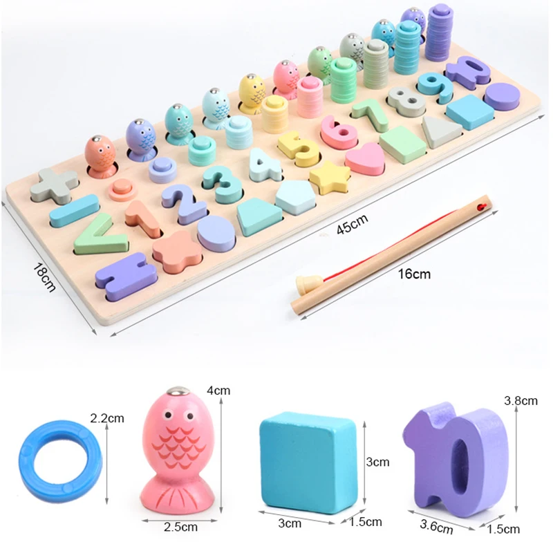 

Newly Wooden Toys Montessori Educational Children Busy Board Math Geometry Kit Preschool FIF66
