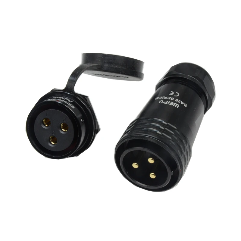 

WEIPU SA28 Waterproof IP67 Connector M28 2 3 4 7 8 9 10 12 16 17 20 24 26 35 Pin Aviation Male Plug Back Nut Female Socket Panel