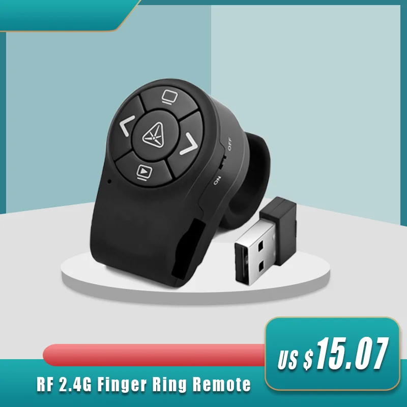 Беспроводной Презентер RF 2 4G палец кольцо удаленное PowerPoint PPT слайды ручка пульт
