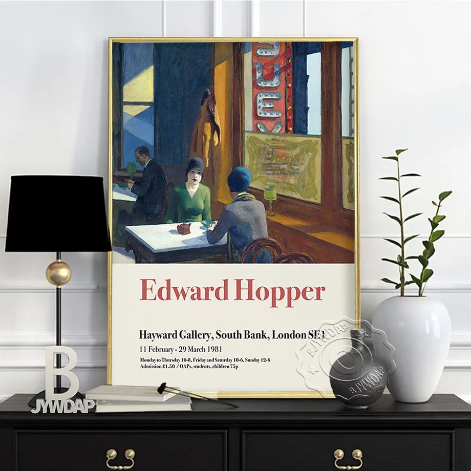 

Vintage Art Edward Hopper Artwork Poster, Exhibition Museum Poster, Oil Painting, Nighthawks Wall Art, Home Decor, Retro Poster