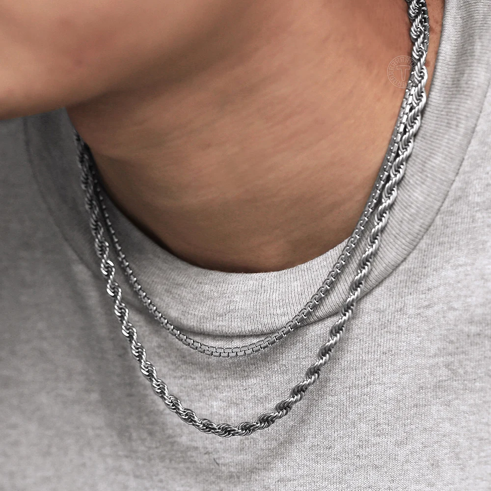 Комплект женских ожерелий и цепочек из нержавеющей стали 5 мм