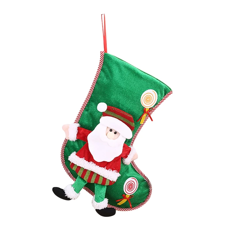 

Christmas Stocking Xmas Tree Hanging Candy Gift Bag for Christmas Home New Year Fireplace Decoration