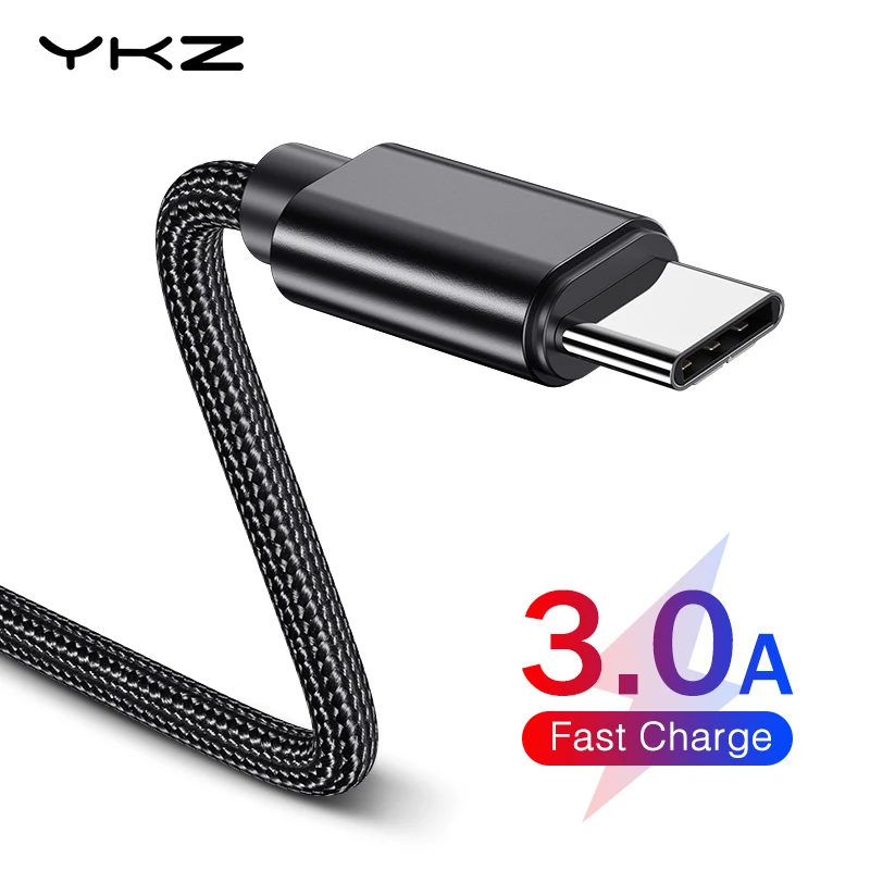YKZ usb type-C кабель 3A быстрое зарядное устройство кабель для samsung S9 type-c кабель для передачи данных USB C зарядный кабель для huawei P30 Xiaomi Mi 9