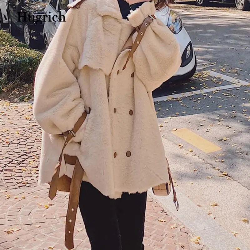 

Плюшевое пальто из ягненка, Женское зимнее меховое пальто 2022 hanbok, женское свободное локомотивное меховое пальто