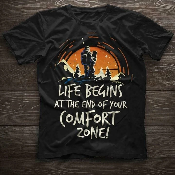 Жизнь начинается в конце вашей зоны комфорта Мужская футболка хлопок S 6XL| |
