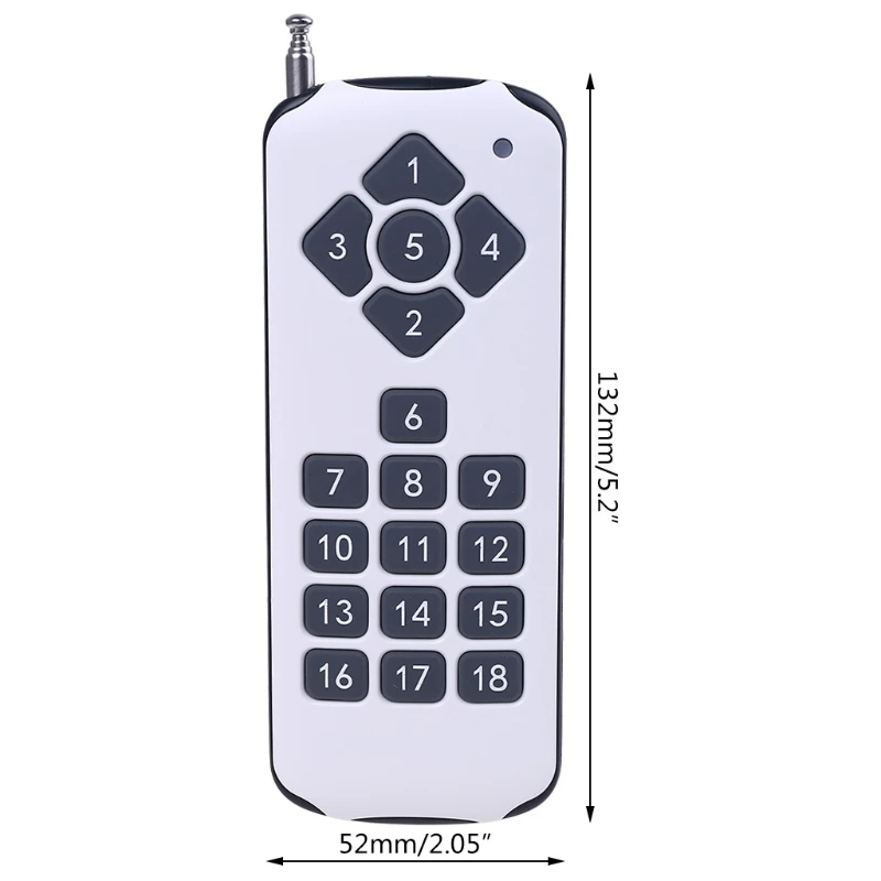 

18CH Channel RF ASK Remote Control 433MHz 18 Keys High Power Wireless Transmitter for Switch Door Lock Alarm