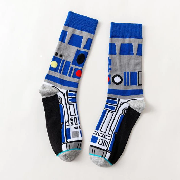 Звездные войны фильм чулки Мастер Йода R2-D2 косплей носки Wookiee Рыцарь Джедай Новинка мужские женские носки весна осень зима - Цвет: 1