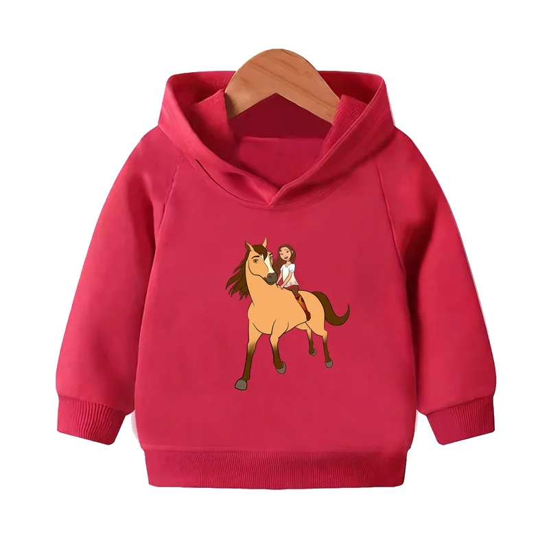 Lucky & Mustang Spirit Horse/Футболки с героями мультфильмов Детская толстовка капюшоном