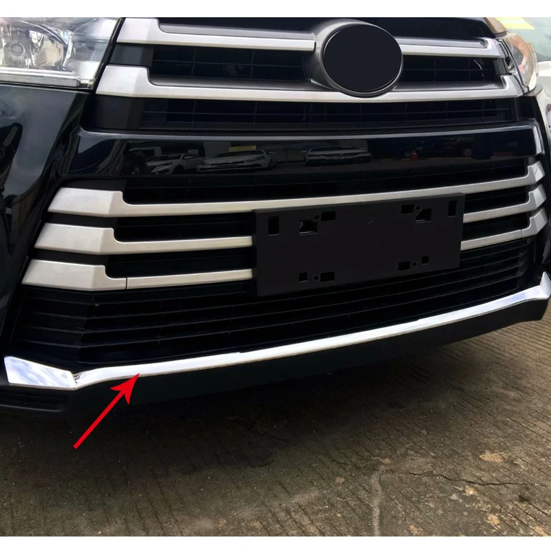 Хромированная передняя нижняя решетка бампера крышка протектор полоса отделка