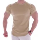 Мужская футболка, летняя спортивная футболка, футболка с коротким рукавом для спортзала, фитнеса, мужские быстросохнущие футболки для бодибилдинга и тренировок, топы, мужская одежда