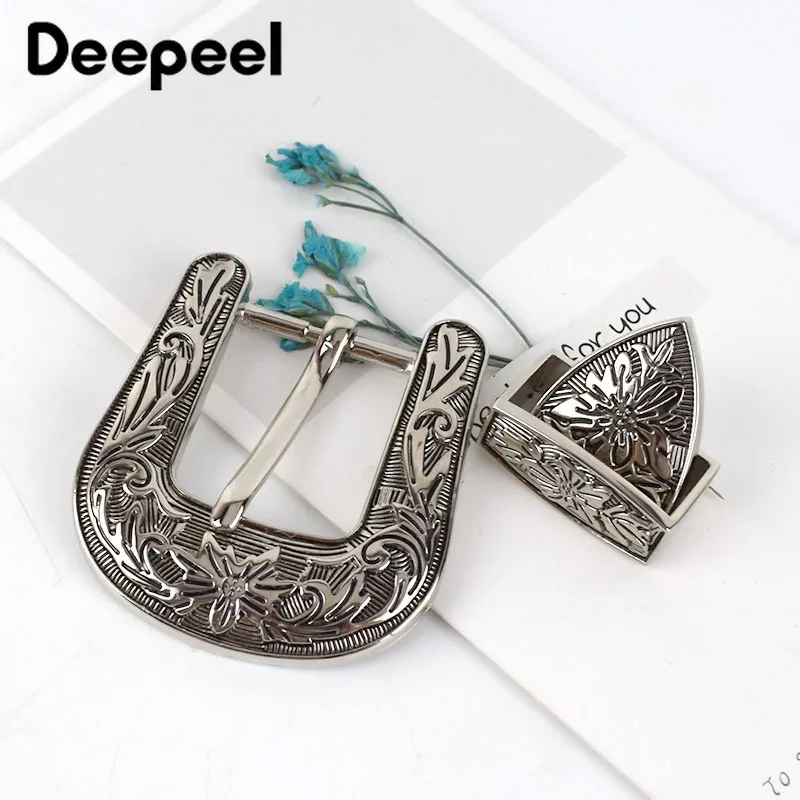Deepeel 1 комплект (3 шт.) 26 мм пряжка для ремня винтажный узор пряжки из сплава женщин