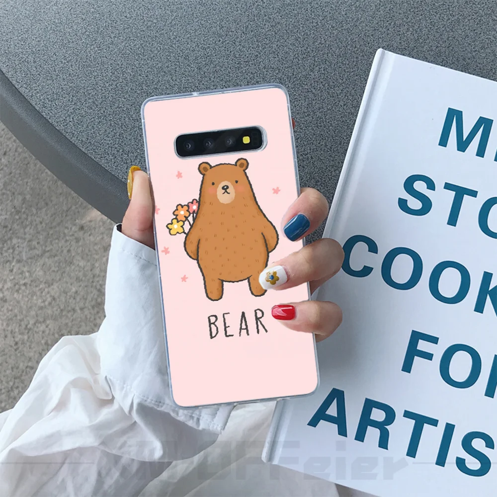 Reayou мультяшный медведь Мягкий Силиконовый ТПУ чехол для телефона Samsung S10 Plus S9 S8